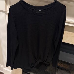Black Women's Top.Size L.Worn several times. Listing #9755. Knit waffle fabric